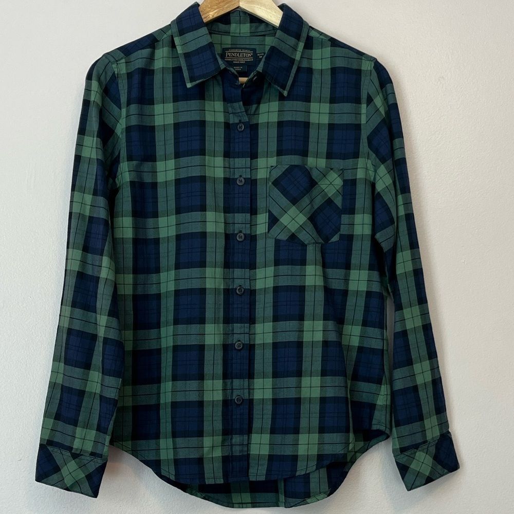 Pendleton 100% Cotton Plaid Button Down Shirt Pre… - image 1